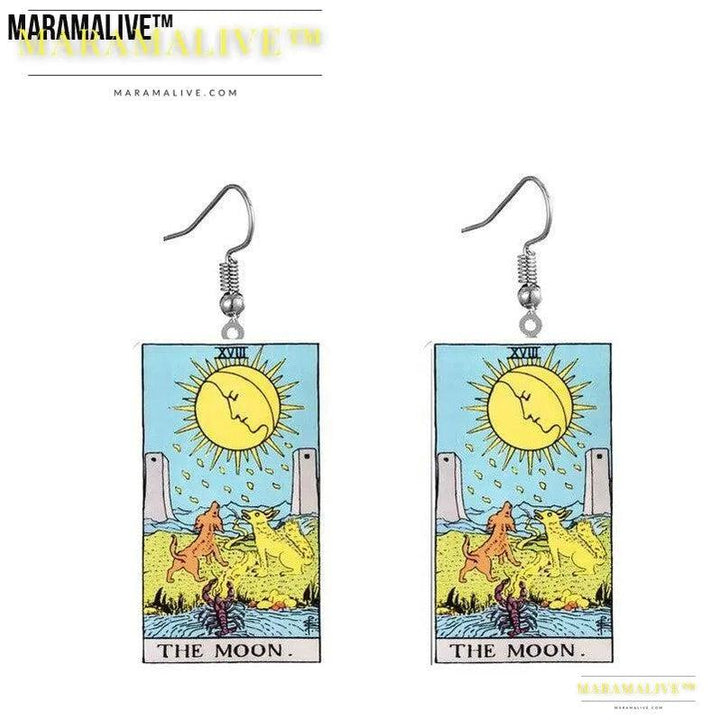 Tarot Card Earring Design - Acrylic Double Sided Tarot Earrings