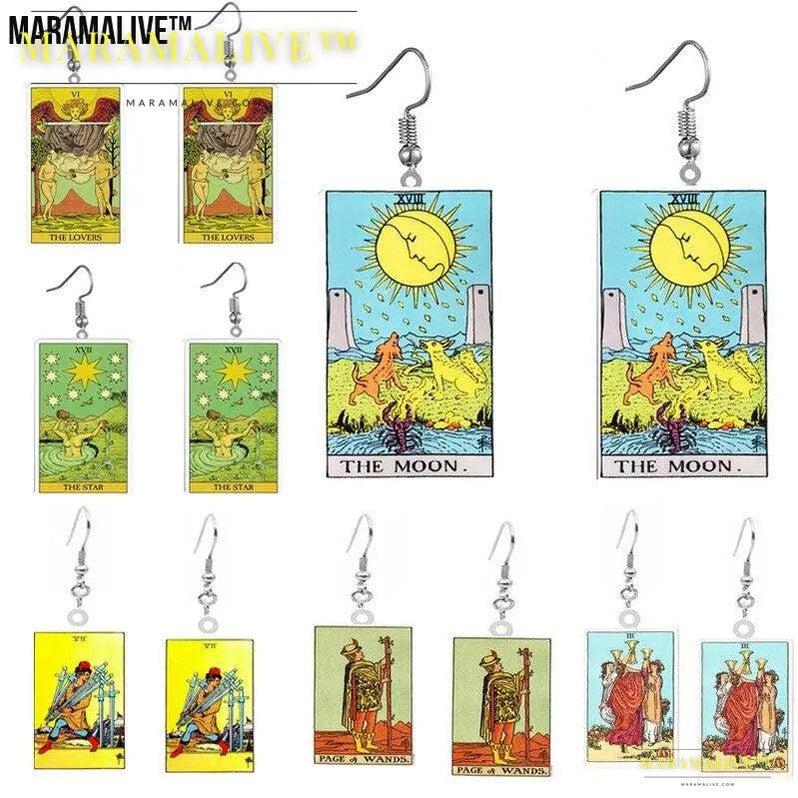 Tarot Card Earring Design - Acrylic Double Sided Tarot Earrings