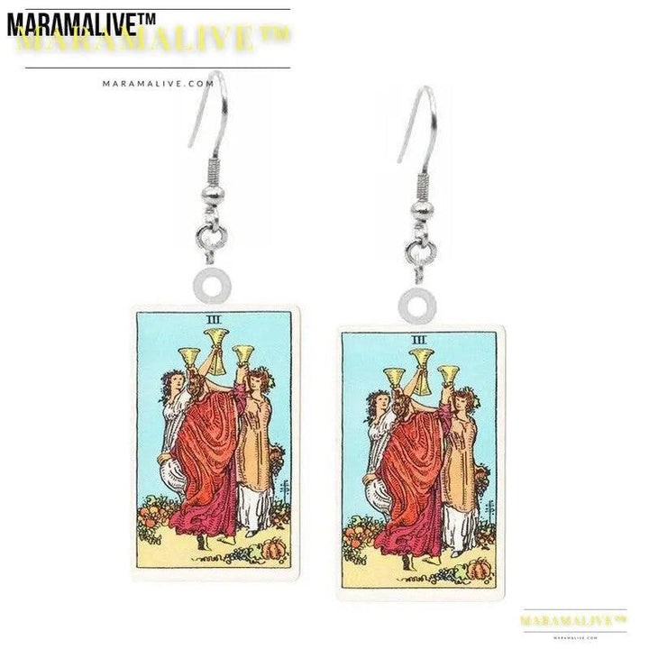 Tarot Card Earring Design - Acrylic Double Sided Tarot Earrings