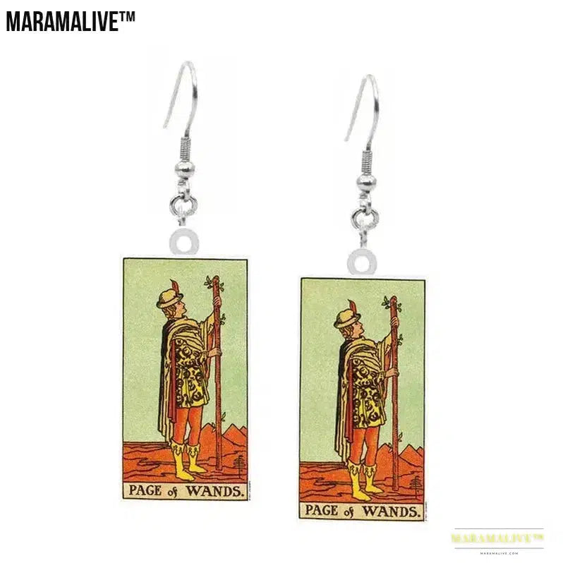 Tarot Card Earring Design - Acrylic Double Sided Tarot Earrings