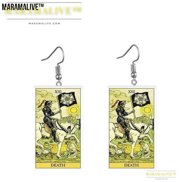 Tarot Card Earring Design - Acrylic Double Sided Tarot Earrings