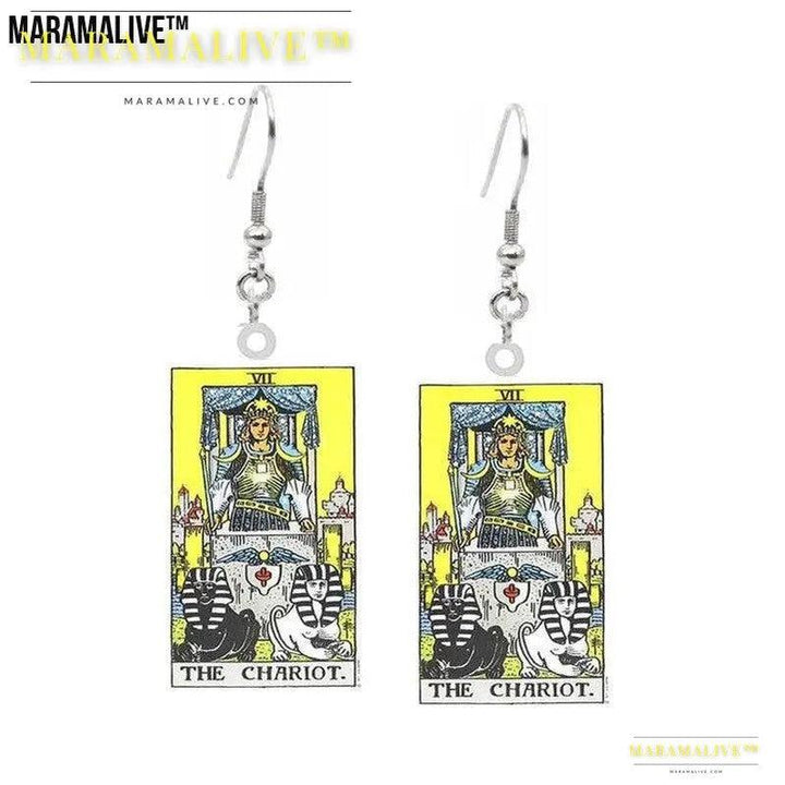 Tarot Card Earring Design - Acrylic Double Sided Tarot Earrings