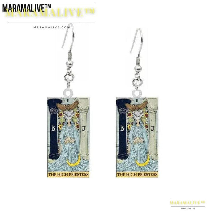 Tarot Card Earring Design - Acrylic Double Sided Tarot Earrings