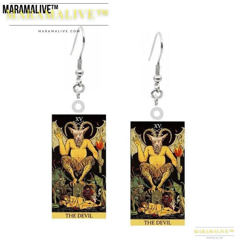 Tarot Card Earring Design - Acrylic Double Sided Tarot Earrings