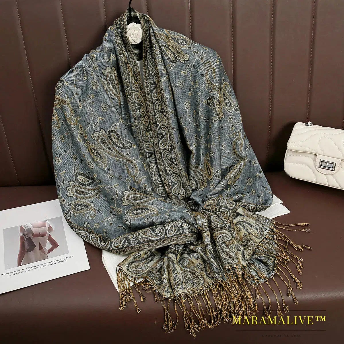 Tassel Blanket Design Thick Pashmina New Winter Warm Shawl Wrap Cashmere Scarf Women Neckerchief Poncho Stoles 2024