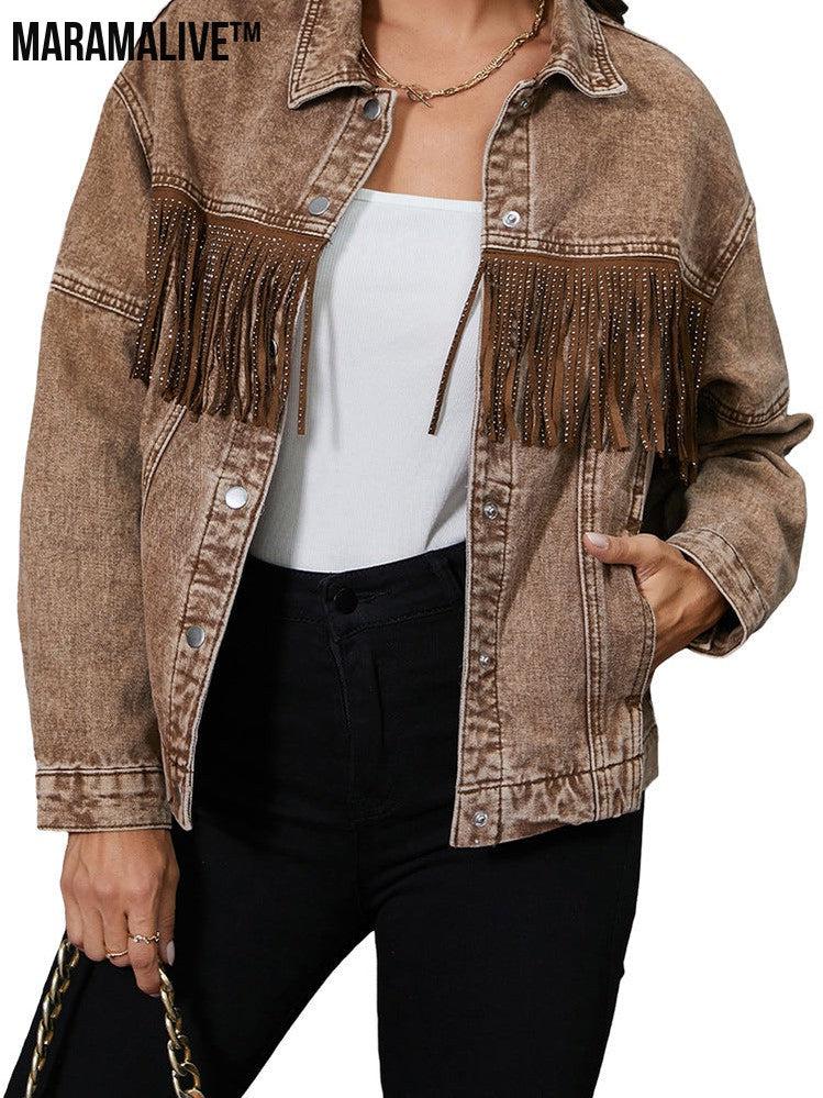 Tassel Lapel Jacket Coat For Women