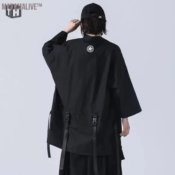 Techwear T-shirt Punk Gothic Clothes Goth Clothes Summer Short Sleeve T-shirts Coat Japanese Style Streetwear Hip Hop