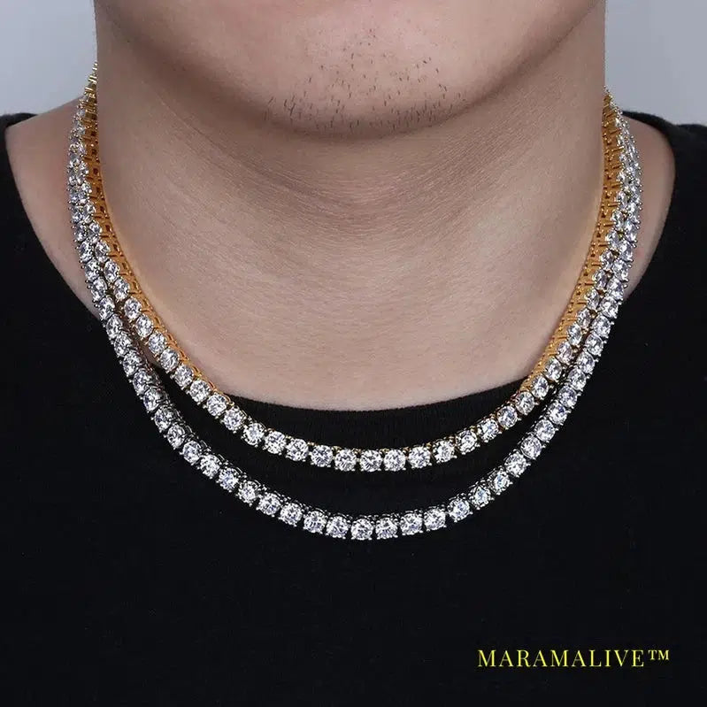 Tennis Chain Necklace Men Hip hop Jewelry