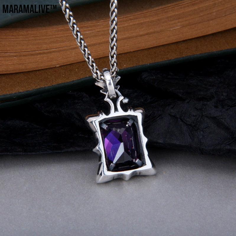 The Purple Potentate: Amethyst Gothic Men's Pendant