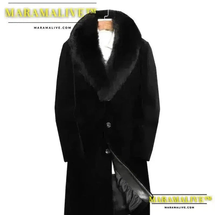 Thick Jacket Autumn Winter Fur Coat Men Lapel Warm Luxury Faux Fur Black Parkas Mens Furry Shaggy Outerwear Windbreaker