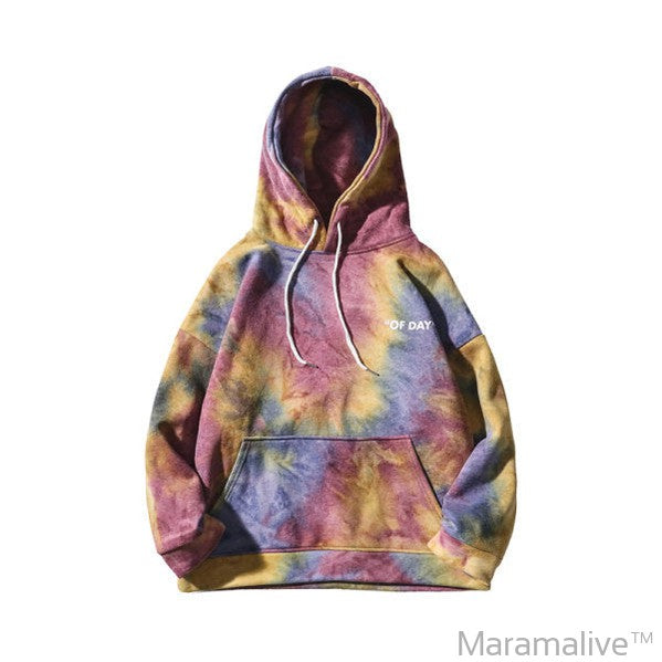 Tie-dye hoodie with loose hoodie