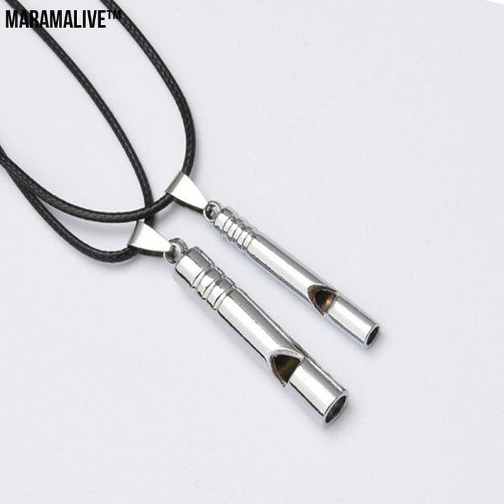 Titanium Emergency Alarm Whistle Necklace - Pendant for Emergencies