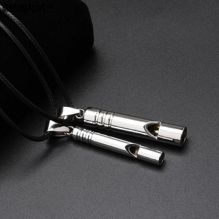 Titanium Emergency Alarm Whistle Necklace - Pendant for Emergencies