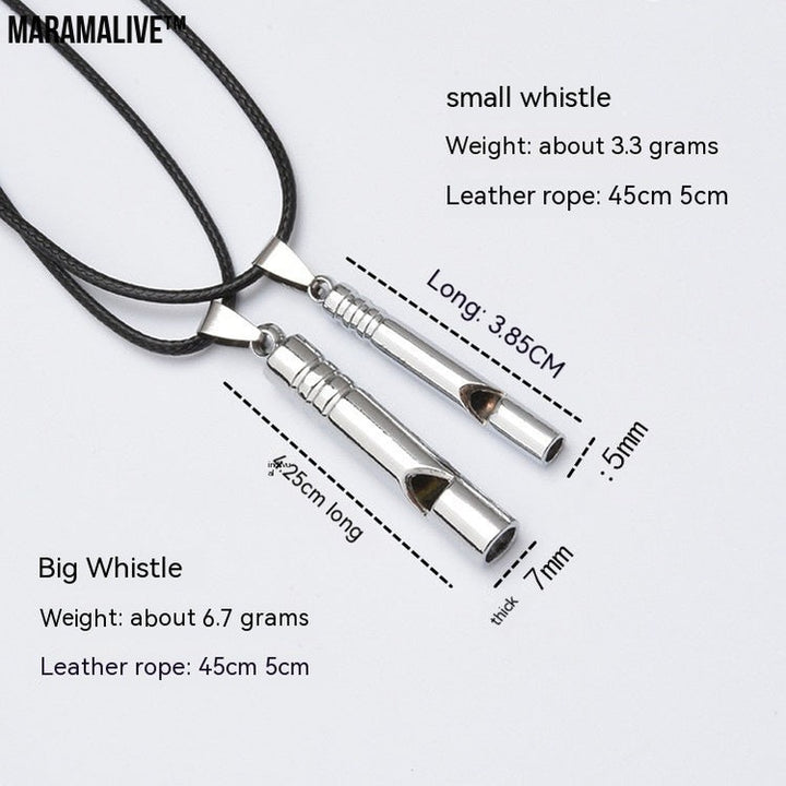 Titanium Emergency Alarm Whistle Necklace - Pendant for Emergencies