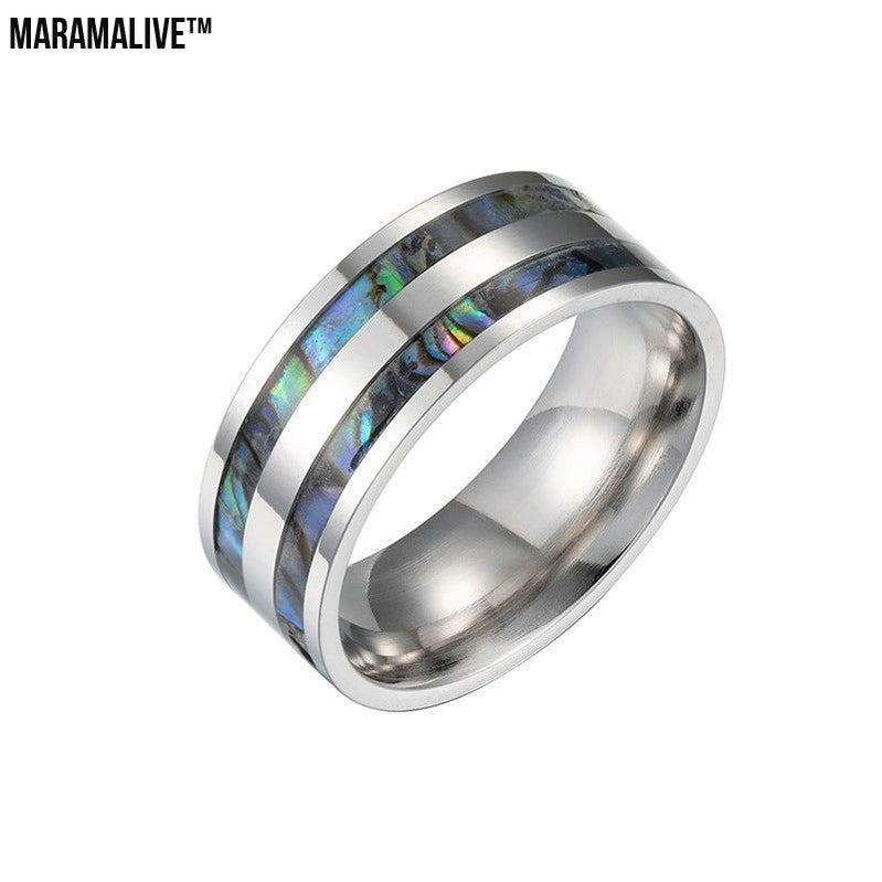 Titanium Steel Color Shell Ring Ring Bracelet Stainless Steel Jewelry