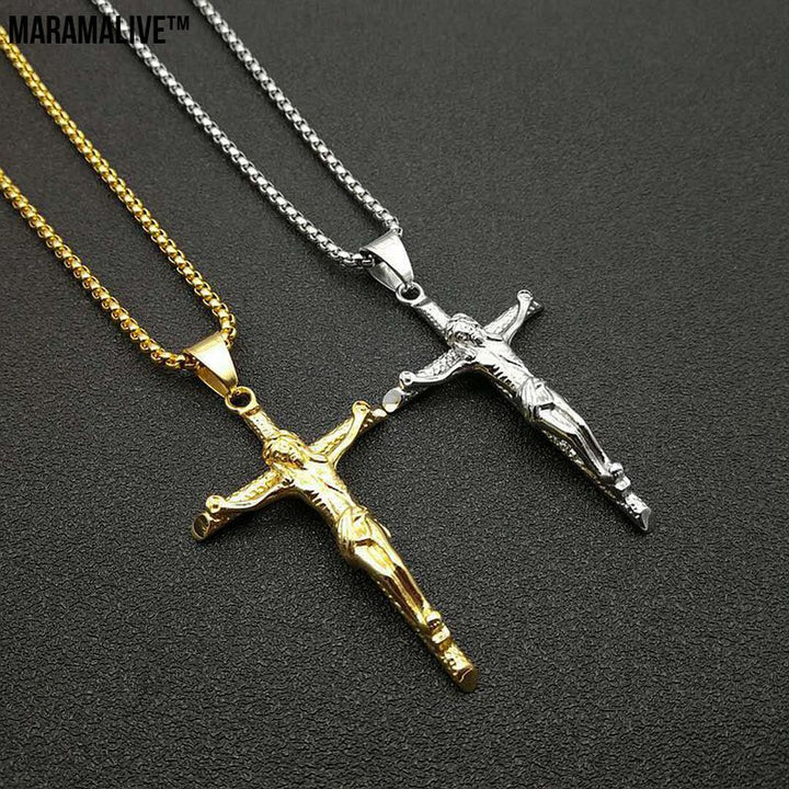 Titanium Steel Gilded Catholic Jesus