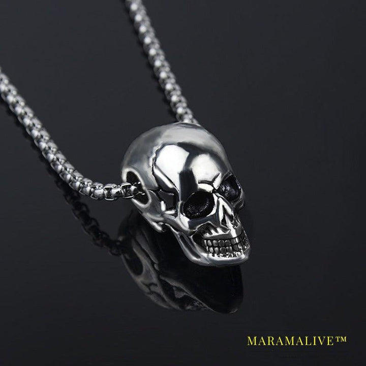 Titanium Steel Skull Men's Necklace Halloween Men's Pendant