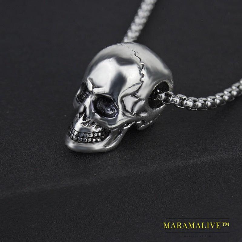 Titanium Steel Skull Men's Necklace Halloween Men's Pendant