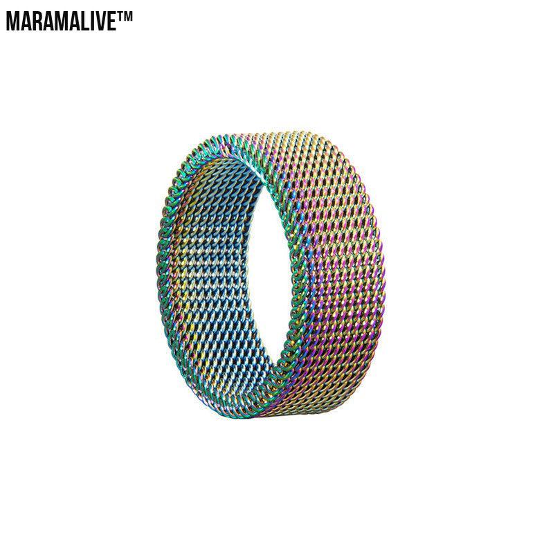 Titanium Steel Woven Mesh Deformation Ring