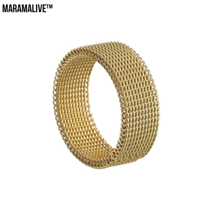 Titanium Steel Woven Mesh Deformation Ring