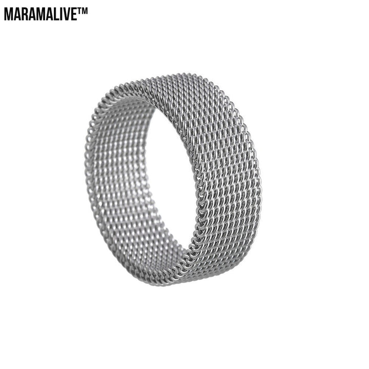 Titanium Steel Woven Mesh Deformation Ring