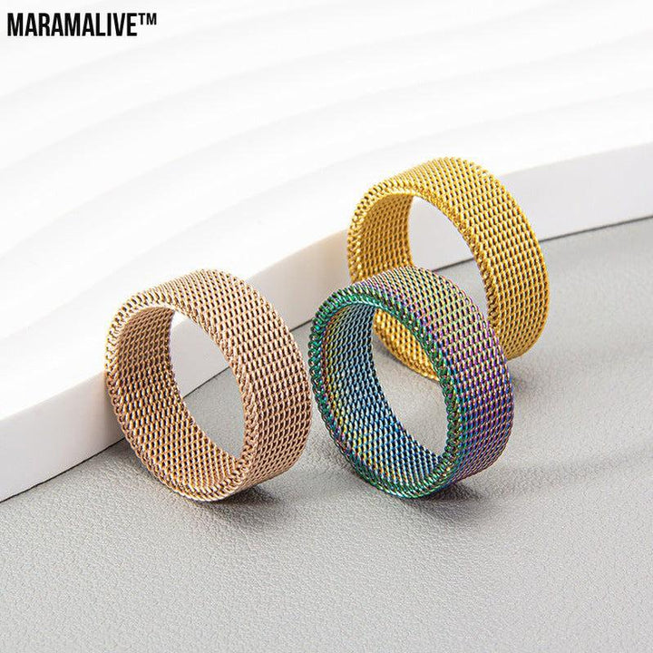 Titanium Steel Woven Mesh Deformation Ring