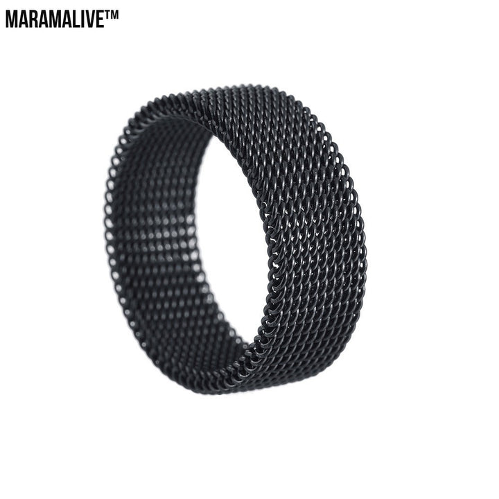 Titanium Steel Woven Mesh Deformation Ring