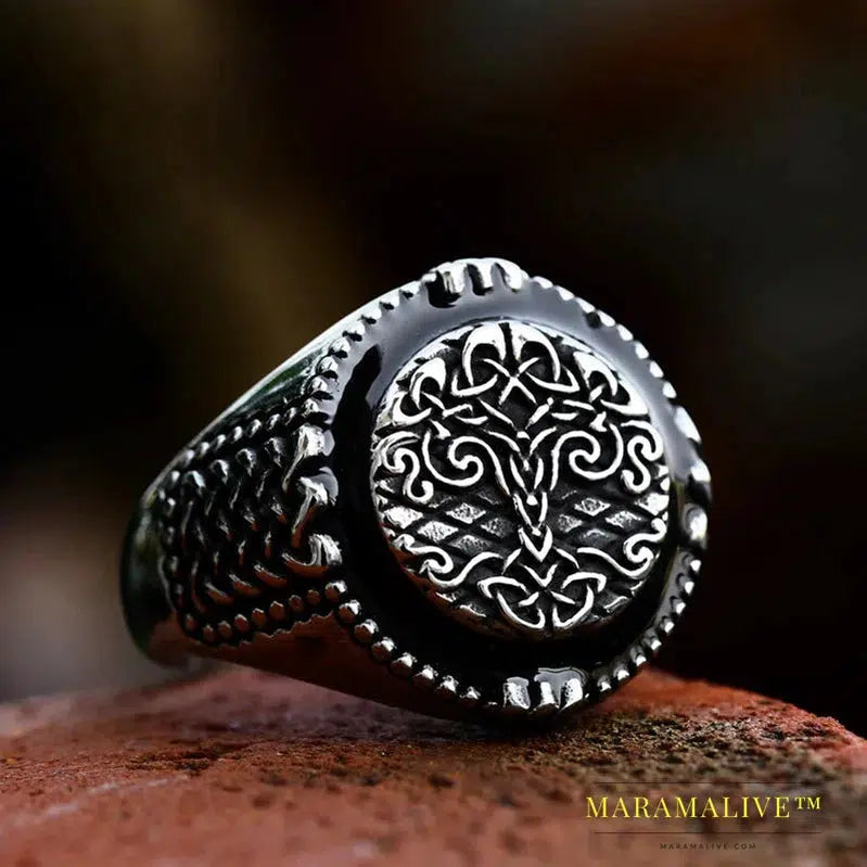 Tree of Life Signet Ring Classic Men Viking Amulet Rings Nordic Jewelry For Men