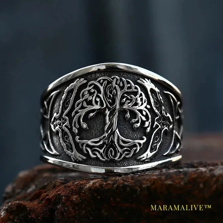 Tree of Life Signet Ring Classic Men Viking Amulet Rings Nordic Jewelry For Men