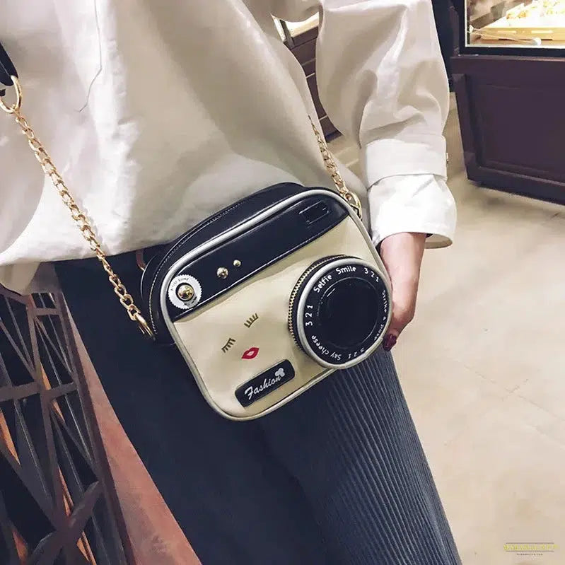 Trendy Camera Shaped Leather Shoulder Cross-Body Handbag - The Perfect Unusual Gift