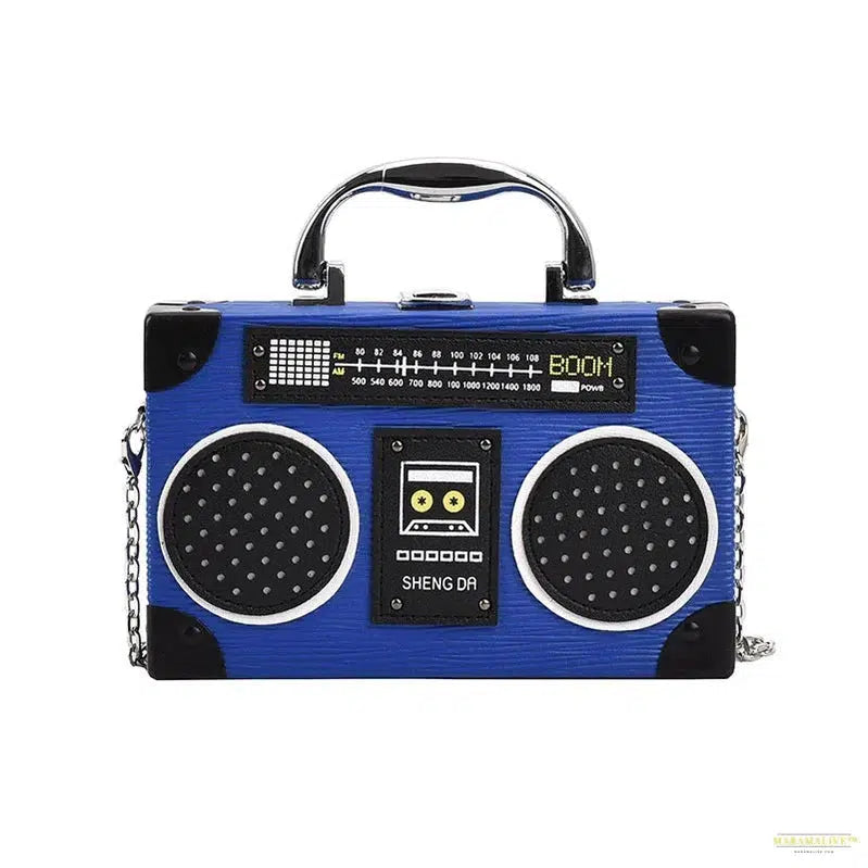 Trendy Cartoon Plush Shoulder Bag - Retro Radio Recorder Bag for the Style Icon