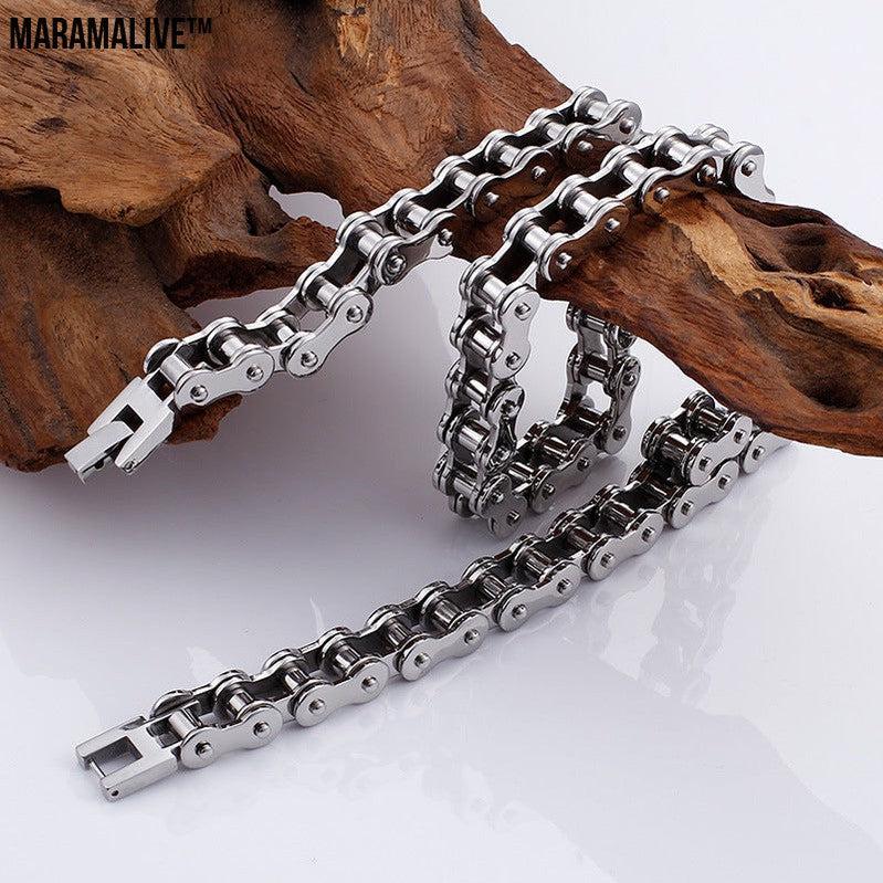 Trendy Men's Titanium Steel Bicycle Chain Jewelry