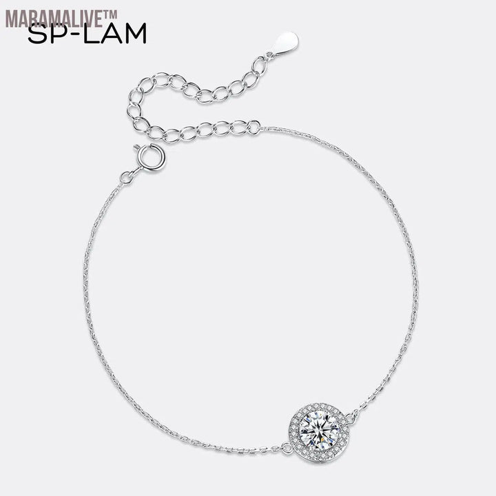 Trendy Moissanite Sterling Silver Bracelet for Women