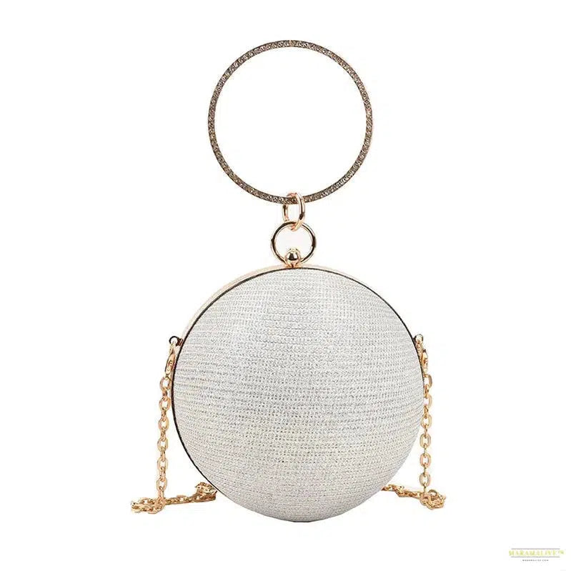 Trendy Silver Circular Ring Evening Bag - Perfect Unique Gift