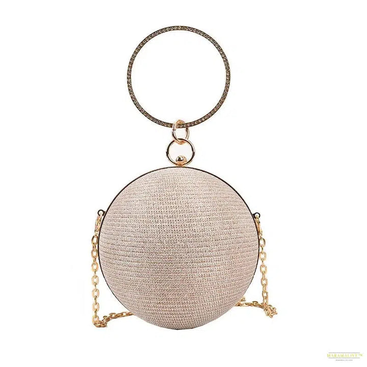 Trendy Silver Circular Ring Evening Bag - Perfect Unique Gift