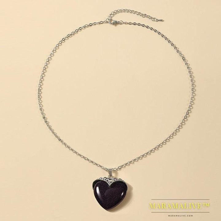 Trendy Unique Natural Stone Love Necklace For Women