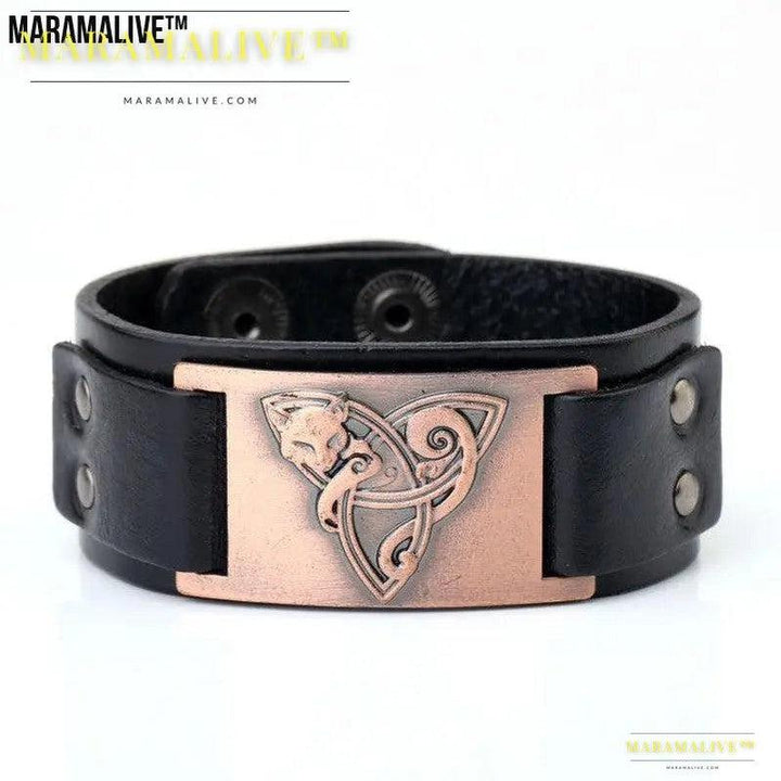 Triangle Fox Metal Bracelet Couple Leather Bracelet