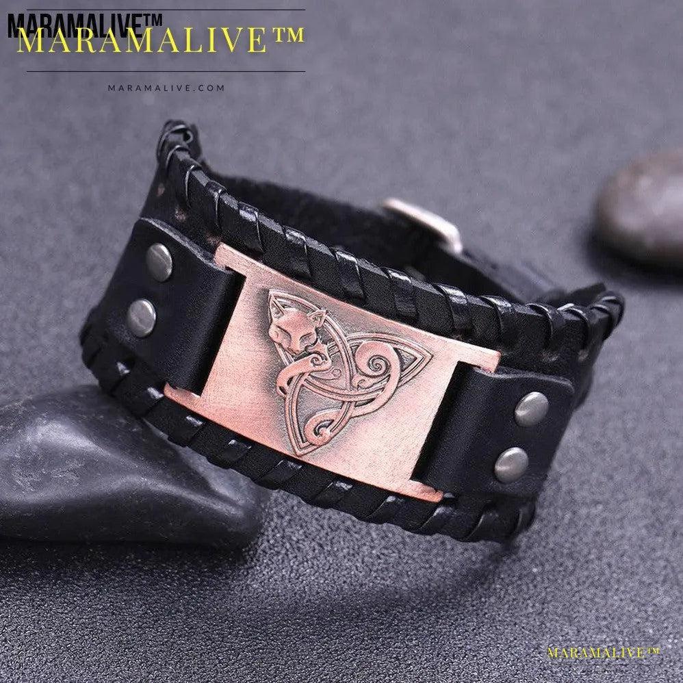 Triangle Fox Metal Bracelet Couple Leather Bracelet