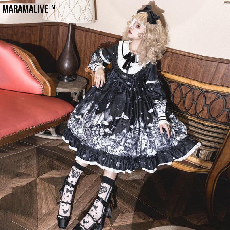 Twilight Temptation: Gothic Lolita Dark Color Loli Autumn Winter Daily Lolita High