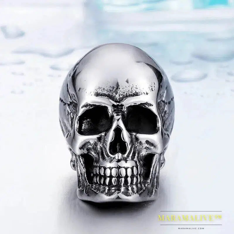 Unique 316L Stainless Steel New Arrival Super Punk Gold color Skull Biker Pendant Necklace Fashion charm Jewelry BP8-216