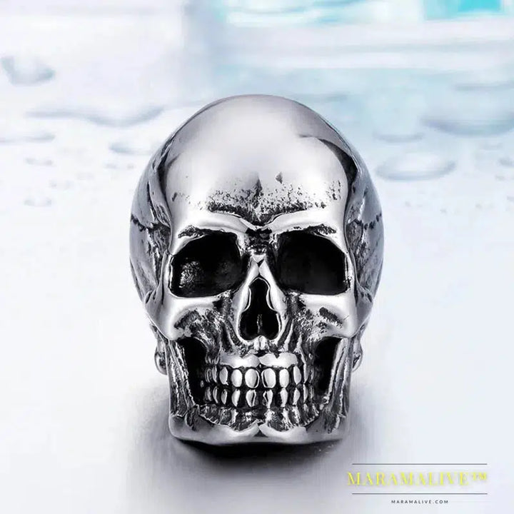 Unique 316L Stainless Steel New Arrival Super Punk Gold color Skull Biker Pendant Necklace Fashion charm Jewelry BP8-216