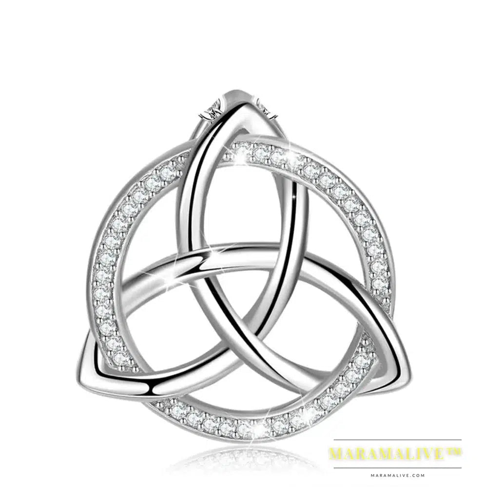 Unique 925 Sterling Silver Celtics Tiquetra Trinity Knot Pendant Necklaces Fashion Jewelry for Boy girl Party Gift D202