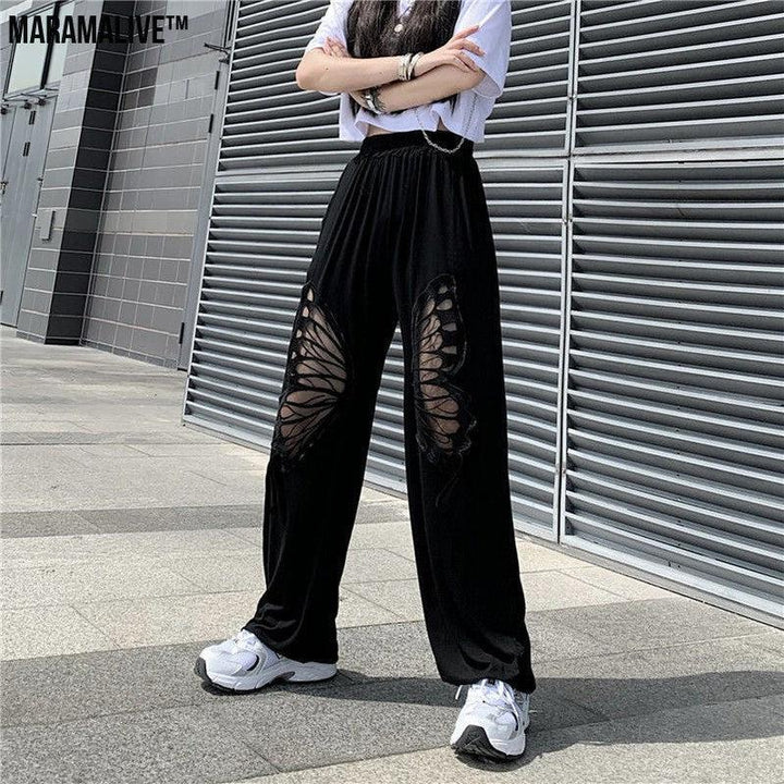 Unique Baggy Trousers with Cut-outs and Fun Style!