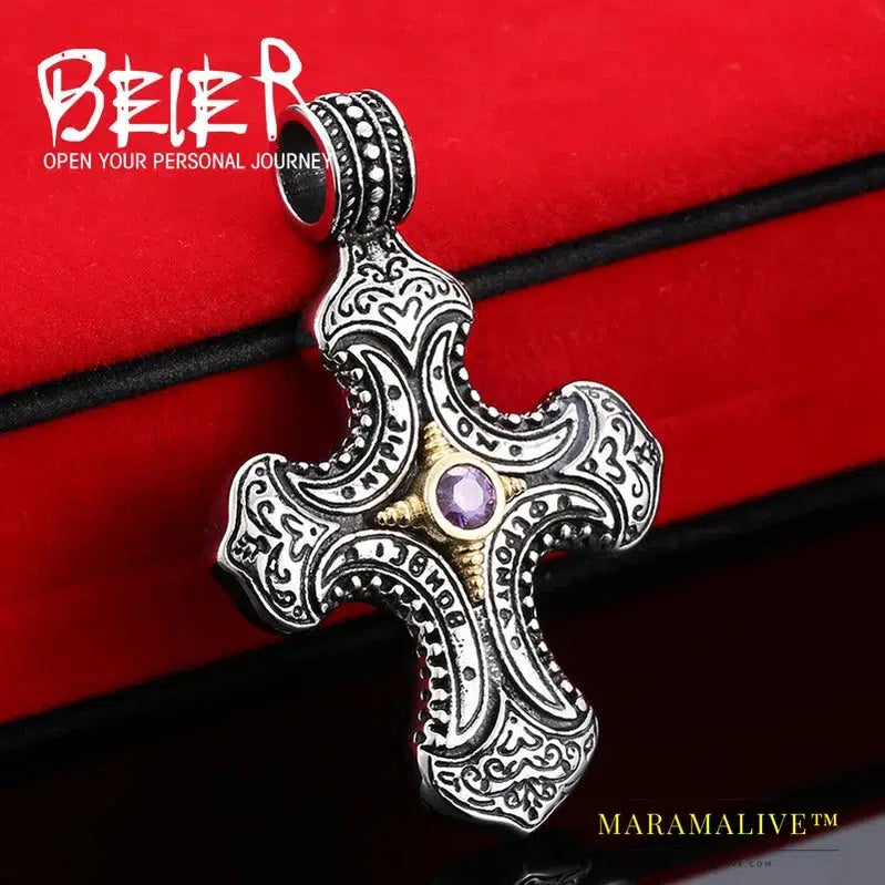 Unique Cool Pretty Necklace Pendant For Man And Woman Stainless Steel Fashion Cross Jewelry