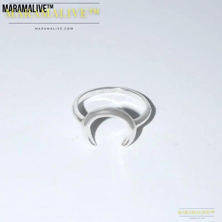 Unique Crescent Moon Shaped Ring, Brand-New Design Rare and Minimal