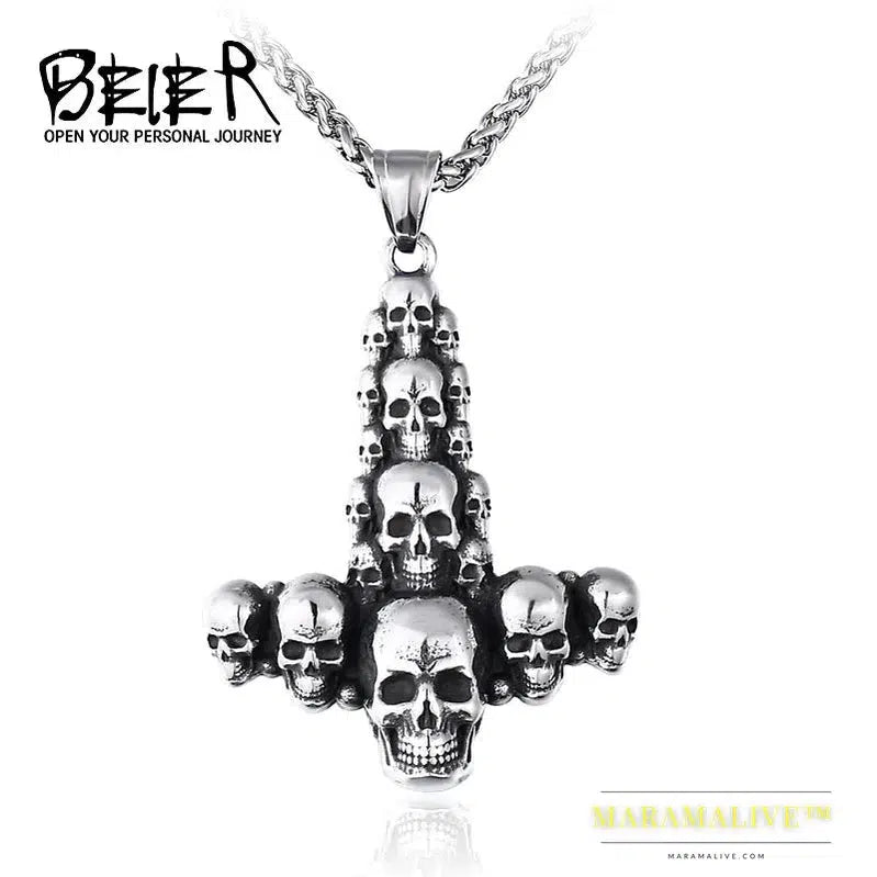 Unique Design Skull Sword Men's Pendant Necklace Punk Rock High Quality Jewelry