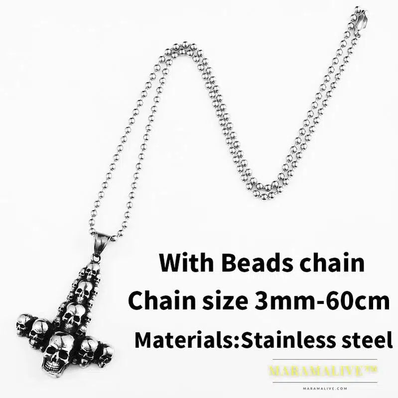 Unique Design Skull Sword Men's Pendant Necklace Punk Rock High Quality Jewelry