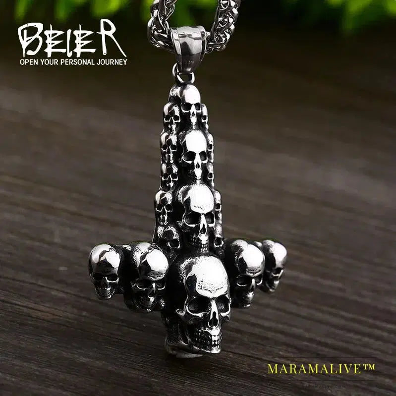 Unique Design Skull Sword Men's Pendant Necklace Punk Rock High Quality Jewelry