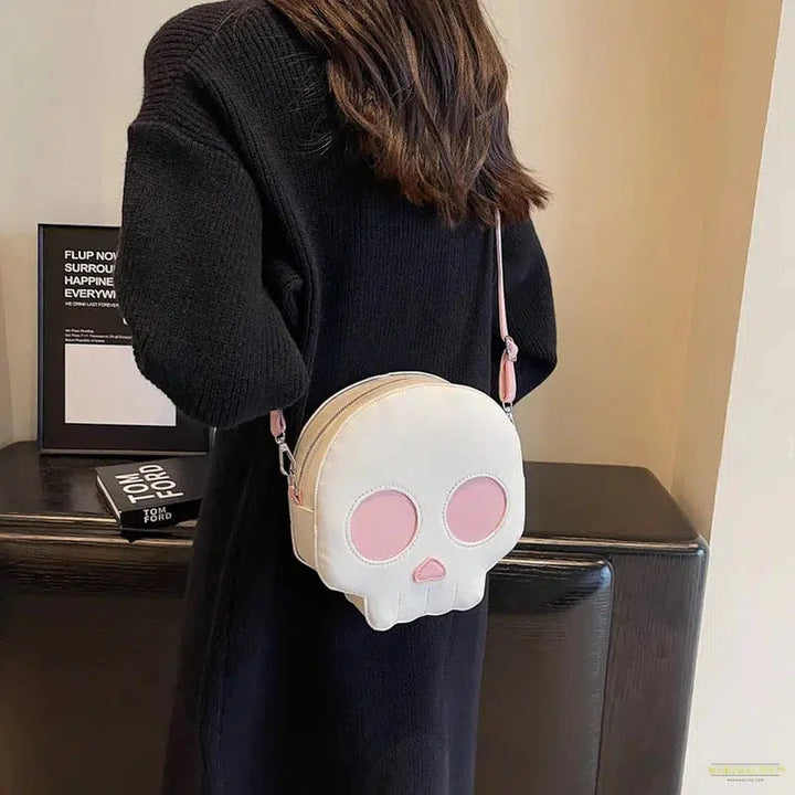 Unique Halloween Ghost Gothic Shoulder Bag - Novelty Devil Skull Design - Trendy PU Leather Crossbody Purse