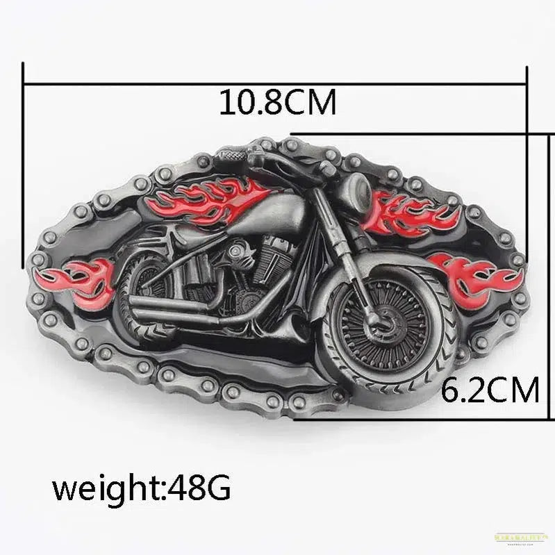 Unique Motorcycle & Wolf Buckle Fashion Belt - Western Style Statement Accessory